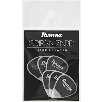 Image of IBANEZ Flat Pick Sand Grip (PPA14MSG WH) Pack of 6 White