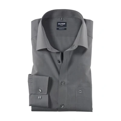 Image of OLYMP Men&#039;s Shirt Modern Fit Long Sleeve Grey 17 inches