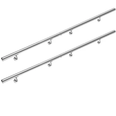 Image of MONZANA® Stainless Steel Handrail V2A Railing Stair Rail 50 cm 600 Model Selection Wall Mounted Staircase Hand Kit for Stairs Indoor Outdoor 400cm