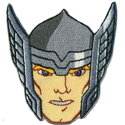 Image of Iron on Patches Avengers &#039;Thor&#039; Gray 6,9 x 6,1 cm by Marvel© Application Embroided Patch Badges