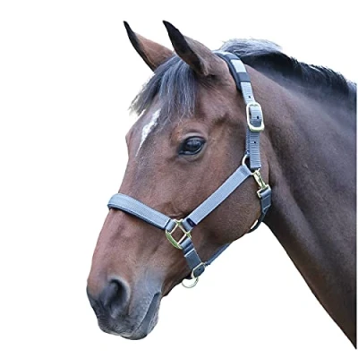Image of Shires Topaz Nylon Pony/Horse Headcollar Grey Small Pony