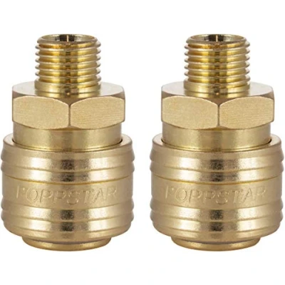 Image of Poppstar 2X Quick Coupling Compressed Air NW 7.2 mm 1/4&quot; External Thread for Fittings