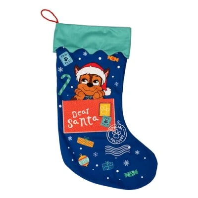 Image of Widdop Paw Patrol Chase Christmas Stocking For Presents 55cm Xmas Gifts Hanging Kids Gift Blue