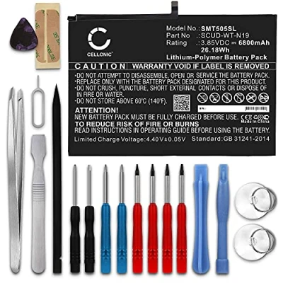 Image of CELLONIC® Battery Replacement for Samsung Galaxy Tab A7 (SM T500 / SM T505) SCUD WT N19 Tablet PC Pad Substitute Power Pack 6800mAh Capacity + Tool kit