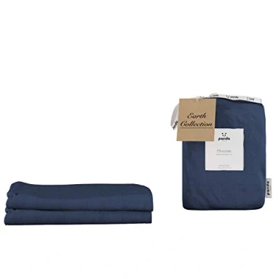 Image of Panda Bamboo &amp; French Linen Pillowcases (Midnight Navy)