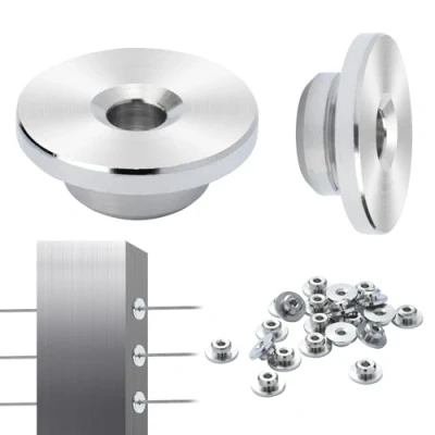 Image of VEVOR 51Pack Cable Railing Kit 3.2mm Wheel Protector Sleeves, Bundle with Black Invisible Swage Tensioner and Terminal, Post Safeguard Covers for 0.41inch Horizontal Hole