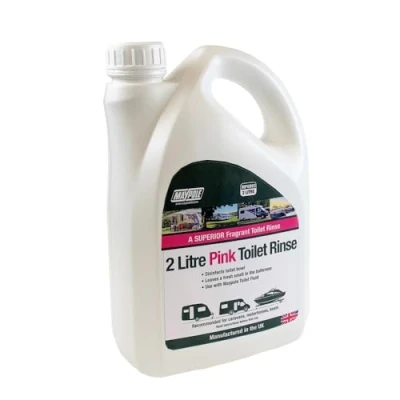 Image of Maypole Superior 2 Liter Eco Pink Fragrant Toilet Rinse for Caravans, Motorhomes Boats Portable Toilets