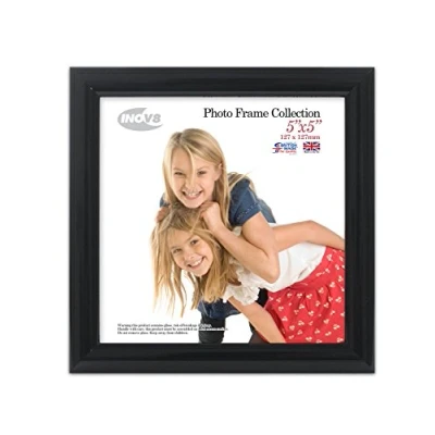 Image of Inov8 PFVS VBLK 55 British Made Traditional Picture/Photo Frame, Square 5x5 inch, Value Black