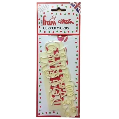 Image of FMM Sugarcraft Curved Words Merry Christmas Cake decoration cutter
