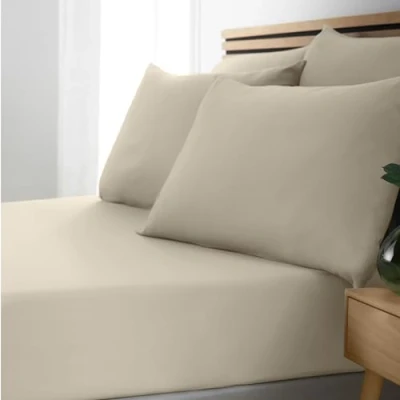Image of Catherine Lansfield So Soft Easy Iron Single Fitted Sheet Natural