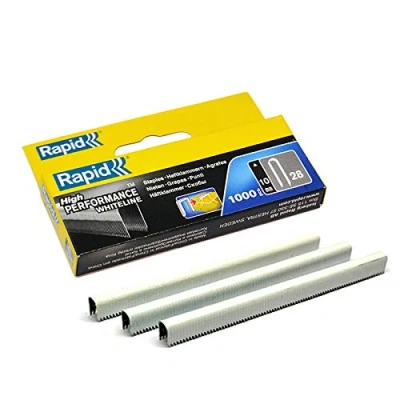 Image of 1000 x Rapid 28 Series (R28) WHITELINE Cable Staples White Coated