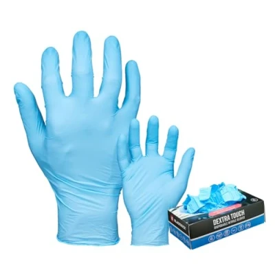Image of Blackrock Nitrile Disposable gloves Powder Free, Latex Multipurpose Non Sterile Rubber for Industrial Use, Food Grade each box contains 100 blue large