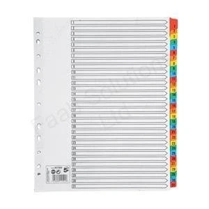 Image of 5 Star Maxi Index Extra wide 150gsm Card with Coloured Mylar Tabs 1 31 A4 White