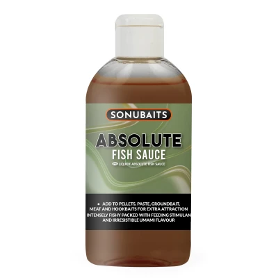 Image of Preston Innovations SonuBaits Absolute Fish Sauce, 200ml Bottle x2, Match Fishing Bait Enhancer, Intense and Incredibly Fishy Flavour, Resealable Clip Lid, Long Shelf Life.