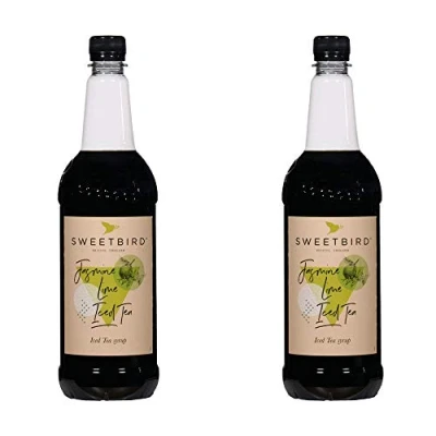 Image of 2 x 1 Litre Sweetbird Coffee, Cocktail, Cooking, Iced Tea Drink Syrup Multi Flavours (2 Jasmine Lime Tea)