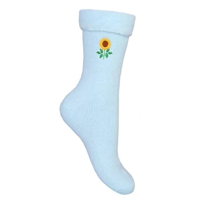 Image of Sunflower Thermal Fluffy Fleece Lined Bed Socks (Baby Blue)