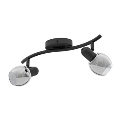 Image of Eglo Wall Light LB19 Pollica Black 2 x E14