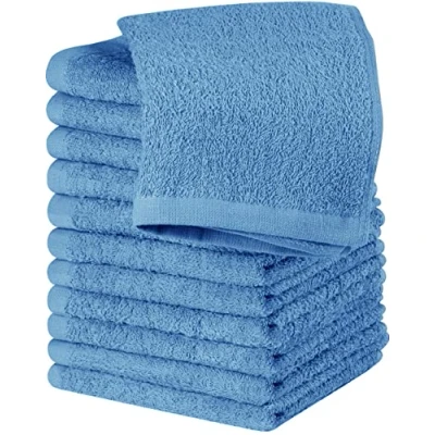 Image of Utopia Towels Cotton Washcloths Set 100% Ring Spun Cotton, Premium Quality Flannel Face Cloths, Highly Absorbent and Soft Feel Fingertip (12 Pack, Electric Blue)