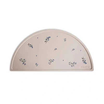 Image of Mushie Silicone Placemat for Kids Non Slip Design Material: Food Grade Easy to Clean &amp; Stain Resistant BPA Phthalate Free (Lilac Flowers)