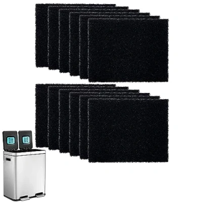 Image of 12 Pack Replacement Odor Absorbing Filter Refills for Home Zone Living Kitchen Trash Can, Activated Charcoal Deodorizer Compatible with CleanAura Control Compartments