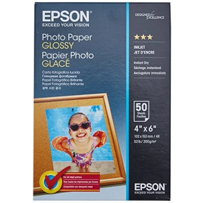 Image of Epson Photo Paper Glossy, 4 x 6 Inches, 50 Sheets (S041809)