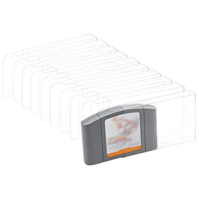 Image of Mcbazel LOT 10 Clear Case Sleeve Protector for Nintendo N64 Games Cartridge (Set of 10)