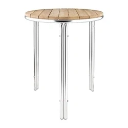 Image of Bolero Round Ash and Aluminium Table 600mm