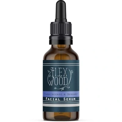 Image of The Ilex Wood Frankincense and Bergamot Facial Serum 100% Natural handmade, Vegan, Moisturising for both Men &amp; Women, Cruelty Free, Anti Ageing, Wrinkle Line Reducing Ingredients. 20ml