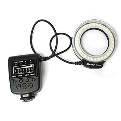 Image of Meike LED Macro Ring Flash Light FC 100 with LCD Display Power Control,Adapter for Canon Nikon Pentax Olympus DSLR Camera Camcorder