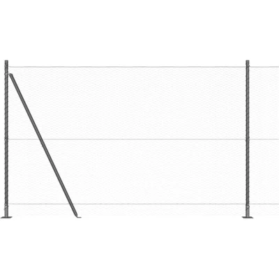 Image of vidaXL Fencing Set of 2 Grey Metal 25 x 1.5 m Durable