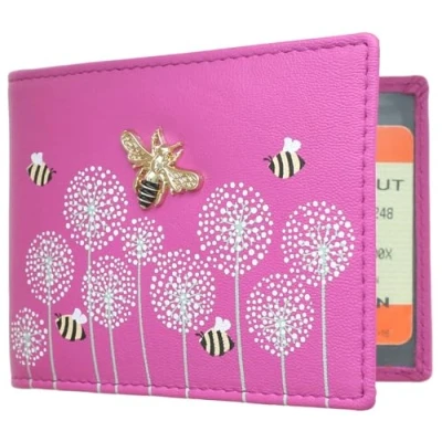 Image of Mala Leather Moonflower Collection Travel Card/Season Ticket Holder 660TC_56 Pink
