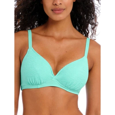 Image of Freya Womens Ibiza Waves Plunge Bikini Top Blue Polyamide Size 36F