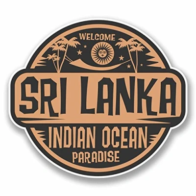 Image of 2 x 10cm Sri Lanka Vinyl Sticker Decal Laptop Luggage Travel Tag #9839 (10cm Wide 9cm High)