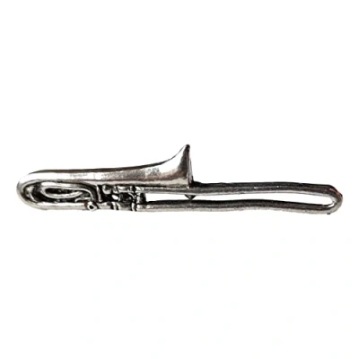 Image of Trombone Finely Handcrafted In Solid Pewter UK Lapel Pin Badge