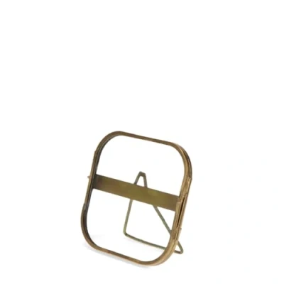 Image of Rounded Standing Brass Photo Frame 10x10cm
