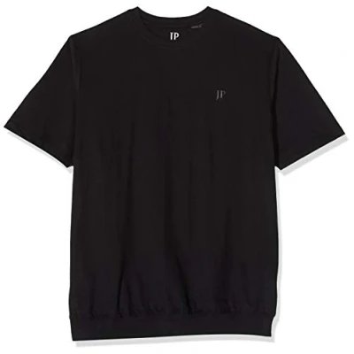 Image of JP 1880 Men&#039;s T Shirt Rundhals Mit Bund, Schwarz, 4X Large