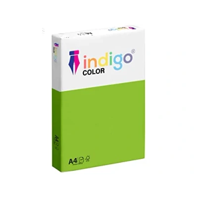 Image of Indigo® A4 80gsm Coloured Copier Paper Multifunctional Ream 500 Sheets (Bright Green)