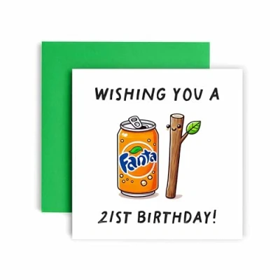 Image of Huxters Funny 21st Fantastick Happy Birthday Card for him Men Milestone Women Her Son Daughter Brother Sister Nephew Niece 14.8cm (21st)