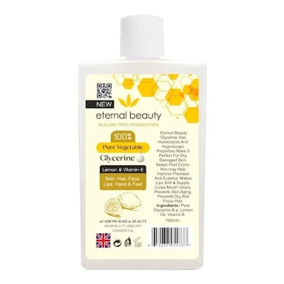 Image of Pure Vegetable Glycerine with Lemon and Vitamin E 100ml Eternal Beauty
