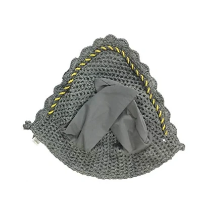 Image of Spire Horse Soft Crochet Breathable Cotton Ear Net Hood Protector Bonnets (Full, Grey)