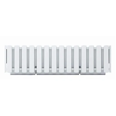 Image of Prosperplast Boardee Fencycase Balcony Flower Box, Planter Rustic Design for Indoor and Outdoor Use, Length: 580 mm, White