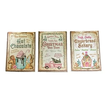 Image of Dolls House Vintage Posters Miniature Christmas Bakery Farm Accessory 1:12 Scale