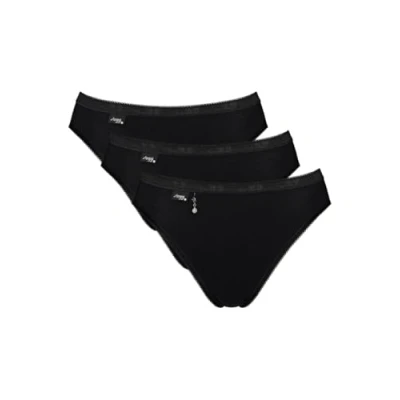 Image of Sloggi Basic+ Pearl Tai 3 Pack Briefs Black 6XL 26