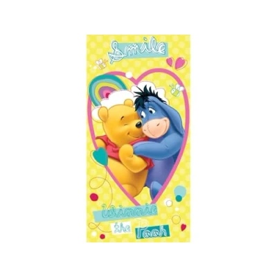 Image of Jerry Fabrics Winnie The Pooh Character Kids Swimming Beach and Bath Towels, Cotton, Yellow, 140 x 70 0.5 cm