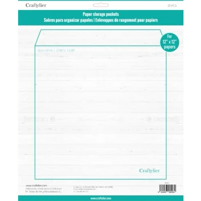 Image of Craftelier Transparent Heavy Duty Plastic Envelopes Ideal for Organizing Scrapbooking and Crafts Includes 25 Size Approx. 32.5 x 33 cm (12.80&quot; 12.99&quot;)