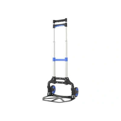 Image of Folding Sack Truck, Aluminium Hand Trolley on Wheels with Adjustable Handle for Garden, Festival, Camping &amp; Transport