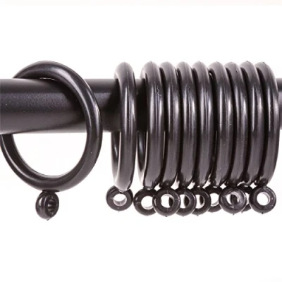 Image of 10x Black 35mm Plastic Curtain Rings