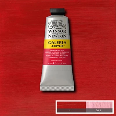 Image of Winsor &amp; Newton Galeria Acrylic Paint Medium Tube 60ml AVAILABLE (Cadmium Red Hue)