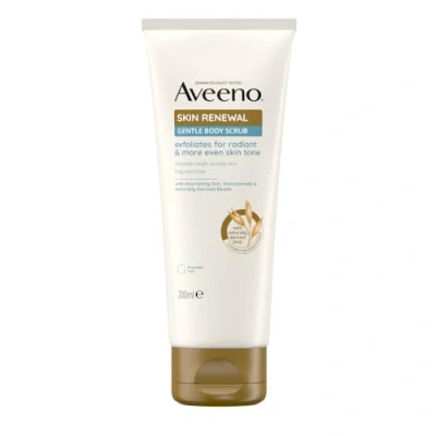 Image of Aveeno Skin Renewal Gentle Body Scrub (1x 200ml), Exfoliator with Nourishing Prebiotic Oat, 2% Naturally Derived PHA &amp; Smoothing Niacinamide, for sensitive