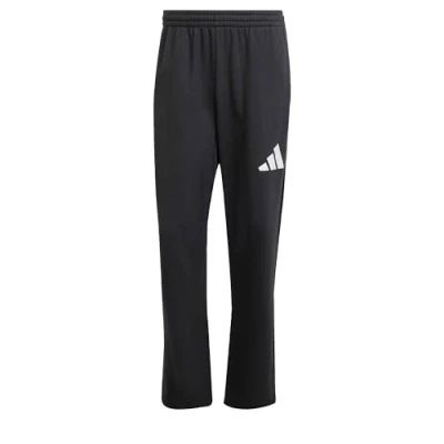 Image of adidas Men&#039;s Essentials Wide Leg Three BAR Pant, Black/White, M
